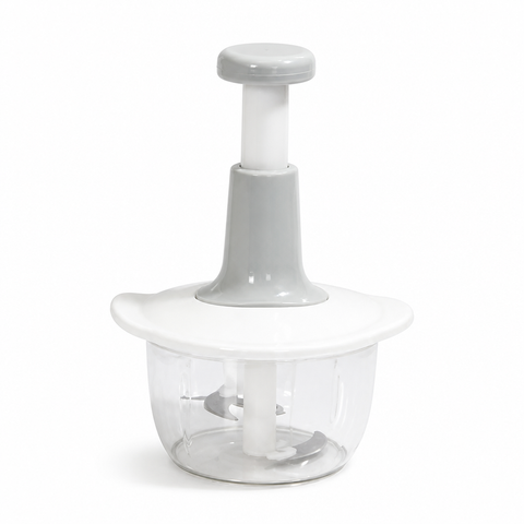 2L Manual Press Food Chopper & Meat Mincer | 4 Stainless Steel Blades | Food-Grade Vegetable Cutter & Garlic Chopper